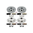 2018 Subaru Forester - Front and Rear Brake Disc and Pad Kit, Natural Finish, Plain Surface, 5 Lugs, 274 mm, Ceramic, 2.5L 4Cyl, OE Replacement