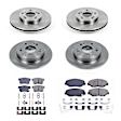 Powerstop® KOE6781 Front and Rear Brake Disc and Pad Kit, Plain Surface, 5 Lugs, Ceramic, Z17 OE Replacement