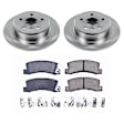 KOE6784 Rear Brake Disc and Pad Kit, Natural Finish, Plain Surface, 5 Lugs, 287 mm, Ceramic, AWD, Z17 OE Replacement