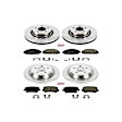 2020 Ford Mustang - Front and Rear Brake Disc and Pad Kit, Natural Finish, Plain Surface, 5 Lugs, Front-320 mm/Rear-319.9 mm, Ceramic, 2 Piston Front Calipers, 2.3L 4Cyl, Z17 OE Replacement