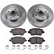 KOE6818 Front Brake Disc and Pad Kit, Natural Finish, Plain Surface, 4 Lugs, 277.5 mm, Ceramic, Z17 OE Replacement