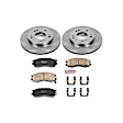 KOE681 Front Brake Disc and Pad Kit, Natural Finish, Plain Surface, 5 Lugs, 256 mm, Ceramic, Z17 OE Replacement