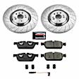 KOE6901 Front Brake Disc and Pad Kit, Natural Finish, Cross-Drilled, 5 Lugs, 374.9 mm, Ceramic, Z17 OE Replacement