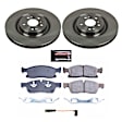 KOE6903 Front Brake Disc and Pad Kit, Natural Finish, Plain Surface, 5 Lugs, 350 mm, Ceramic, Z17 OE Replacement