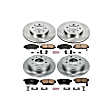 4-Wheel Set Power Stop&reg; KOE691 Front and Rear OE Stock Replacement Low-Dust Ceramic Brake Pad and Rotor Kit