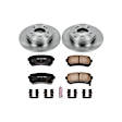 KOE6936 Rear Brake Disc and Pad Kit, Natural Finish, Plain Surface, 5 Lugs, 283 mm, Ceramic, OE Replacement