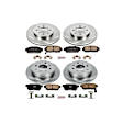 1998 Acura Integra - Front and Rear Brake Disc and Pad Kit, Plain Surface, 4 Lugs, 239 mm, Ceramic, 1.8L 4Cyl, Z17 OE Replacement