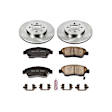 1994 Honda Civic - Front Brake Disc and Pad Kit, Natural Finish, Plain Surface, 4 Lugs, 262 mm, Ceramic, Coupe, With Rear Drum, 1.6L 4Cyl, Z17 OE Replacement