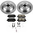 KOE6953 Rear Brake Disc and Pad Kit, Natural Finish, Plain Surface, 5 Lugs, 330 mm, Ceramic, Z17 OE Replacement
