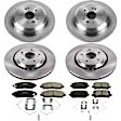 4-Wheel Set Power Stop&reg; KOE6956 Front and Rear OE Stock Replacement Low-Dust Ceramic Brake Pad and Rotor Kit