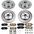 4-Wheel Set Power Stop&reg; KOE6958 Front and Rear OE Stock Replacement Low-Dust Ceramic Brake Pad and Rotor Kit
