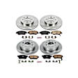 4-Wheel Set Power Stop&reg; KOE695 Front and Rear OE Stock Replacement Low-Dust Ceramic Brake Pad and Rotor Kit