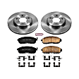 KOE6961 Front Brake Disc and Pad Kit, Natural Finish, Plain Surface, 5 Lugs, 280 mm, Ceramic, OE Replacement