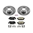 KOE6962 Rear Brake Disc and Pad Kit, Natural Finish, Plain Surface, 5 Lugs, 264.5 mm, Ceramic, Z17 OE Replacement