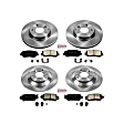 4-Wheel Set Power Stop&reg; KOE6965 Front and Rear OE Stock Replacement Low-Dust Ceramic Brake Pad and Rotor Kit
