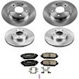 KOE6972 4-Wheel Set Front and Rear OE Stock Replacement Low-Dust Ceramic Brake Pad and Rotor Kit, Models Manufactured In Japan