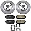 KOE6982 Front Brake Disc and Pad Kit, Plain Surface 5 Lugs 305 mm Ceramic OE Replacement