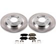 KOE6985 Rear Brake Disc and Pad Kit, Natural Finish, Plain Surface, 5 Lugs, 284 mm, Ceramic, Z17 OE Replacement