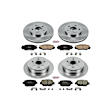 4-Wheel Set Power Stop&reg; KOE6989 Front and Rear OE Stock Replacement Low-Dust Ceramic Brake Pad and Rotor Kit