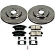 KOE6996 Front Brake Disc and Pad Kit, Natural Finish, Plain Surface, 5 Lugs, 300 mm, Ceramic, Z17 OE Replacement