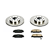 KOE699 Front Brake Disc and Pad Kit, Plain Surface 4 Lugs 240 mm Ceramic Z17 OE Replacement