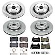 4-Wheel Set Power Stop&reg; KOE7006 Front and Rear OE Stock Replacement Low-Dust Ceramic Brake Pad and Rotor Kit