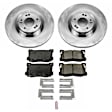 KOE7030 Front Brake Disc and Pad Kit, Natural Finish, Plain Surface, 5 Lugs, 345 mm, Ceramic, Z17 OE Replacement