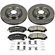 2015 Nissan Rogue - Front Brake Disc and Pad Kit, Natural Finish, Plain Surface, 5 Lugs, 320 mm, Ceramic, Models with 3rd row seating, Z17 OE Replacement