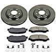 2016 Nissan Rogue - Front Brake Disc and Pad Kit, Natural Finish, Plain Surface, 5 Lugs, 295.8 mm, Ceramic, With 2 Rows of Seats, 2.5L 4Cyl, Z17 OE Replacement