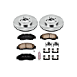 KOE704 Front Brake Disc and Pad Kit, Natural Finish, Plain Surface, 5 Lugs, 282 mm, Ceramic, OE Replacement