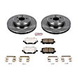 KOE7052 Rear Brake Disc and Pad Kit, Natural Finish, Plain Surface, 5 Lugs, 350 mm, Ceramic, Z17 OE Replacement