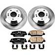 KOE7062 Rear Brake Disc and Pad Kit, Natural Finish, Plain Surface, 5 Lugs, 305 mm, Ceramic, Z17 OE Replacement