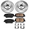 KOE7064 Front Brake Disc and Pad Kit, Natural Finish, Plain Surface, 5 Lugs, 320 mm, Ceramic, OE Replacement