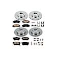 2000 Honda Prelude - Front and Rear Brake Disc and Pad Kit, Natural Finish, Plain Surface, 5 Lugs, 259 mm, Ceramic, 2.2L 4Cyl, Z17 OE Replacement
