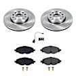 2016 Audi A3 Quattro - Front Brake Disc and Pad Kit, Plain Surface, 5 Lugs, 288 mm, Ceramic, with 288mm Front Rotor, 2.0L 4Cyl, Z17 OE Replacement