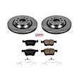 KOE7084 Rear Brake Disc and Pad Kit, Natural Finish, Plain Surface, 5 Lugs, 310 mm, Ceramic, Z17 OE Replacement