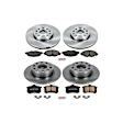 4-Wheel Set Power Stop&reg; KOE7109 Front and Rear OE Stock Replacement Low-Dust Ceramic Brake Pad and Rotor Kit