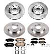 4-Wheel Set Power Stop&reg; KOE7114 Front and Rear OE Stock Replacement Low-Dust Ceramic Brake Pad and Rotor Kit