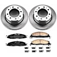 KOE7131 Rear Brake Disc and Pad Kit, Natural Finish, Plain Surface, 8 Lugs, 358.2 mm, Ceramic, Z17 OE Replacement