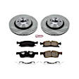 KOE7133 Front Brake Disc and Pad Kit, Natural Finish, Plain Surface, 5 Lugs, 350 mm, Ceramic, Z17 OE Replacement