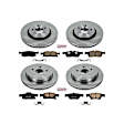4-Wheel Set Power Stop&reg; KOE7136 Front and Rear OE Stock Replacement Low-Dust Ceramic Brake Pad and Rotor Kit