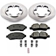 KOE7145 Rear Brake Disc and Pad Kit, Natural Finish, Plain Surface, 5 Lugs, 308 mm, Ceramic, OE Replacement