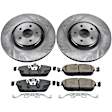 KOE7147 Front Brake Disc and Pad Kit, Natural Finish, Plain Surface, 5 Lugs, 335 mm, Ceramic, Z17 OE Replacement