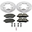 KOE7149 Rear Brake Disc and Pad Kit, Natural Finish, Plain Surface, 6 Lugs, 308 mm, Ceramic, Z17 OE Replacement