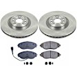 KOE7175 Front Brake Disc and Pad Kit, Natural Finish, Plain Surface, 5 Lugs, 339.8 mm, Ceramic, Z17 OE Replacement