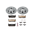 KOE719 Rear Brake Disc and Pad Kit, Natural Finish, Plain Surface, 4 Lugs, 230.89 mm, Ceramic, Z17 OE Replacement
