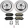 KOE7216 Rear Brake Disc and Pad Kit, Natural Finish, Plain Surface, 5 Lugs, 310 mm, Ceramic, Z17 OE Replacement