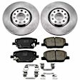 KOE7299 Front Brake Disc and Pad Kit, Natural Finish, Plain Surface, 5 Lugs, 305 mm, Ceramic, OE Replacement