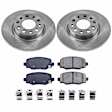 KOE7301 Rear Brake Disc and Pad Kit, Natural Finish, Plain Surface, 5 Lugs, 278 mm, Ceramic, OE Replacement