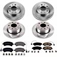 4-Wheel Set Power Stop&reg; KOE7305 Front and Rear OE Stock Replacement Low-Dust Ceramic Brake Pad and Rotor Kit